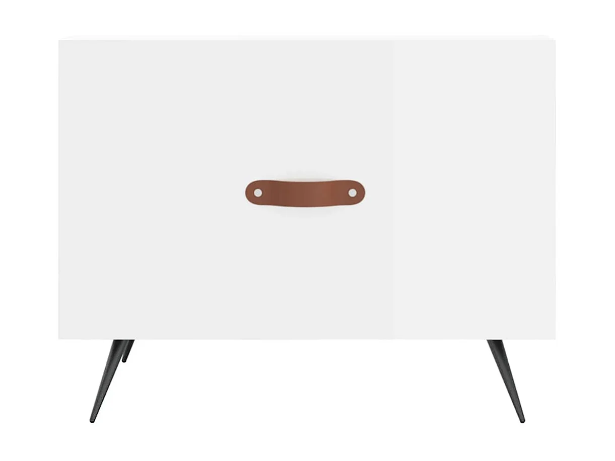 Mesa de centro | Mesa de apoio 50x50x40 cm madeira processada branco brilhante