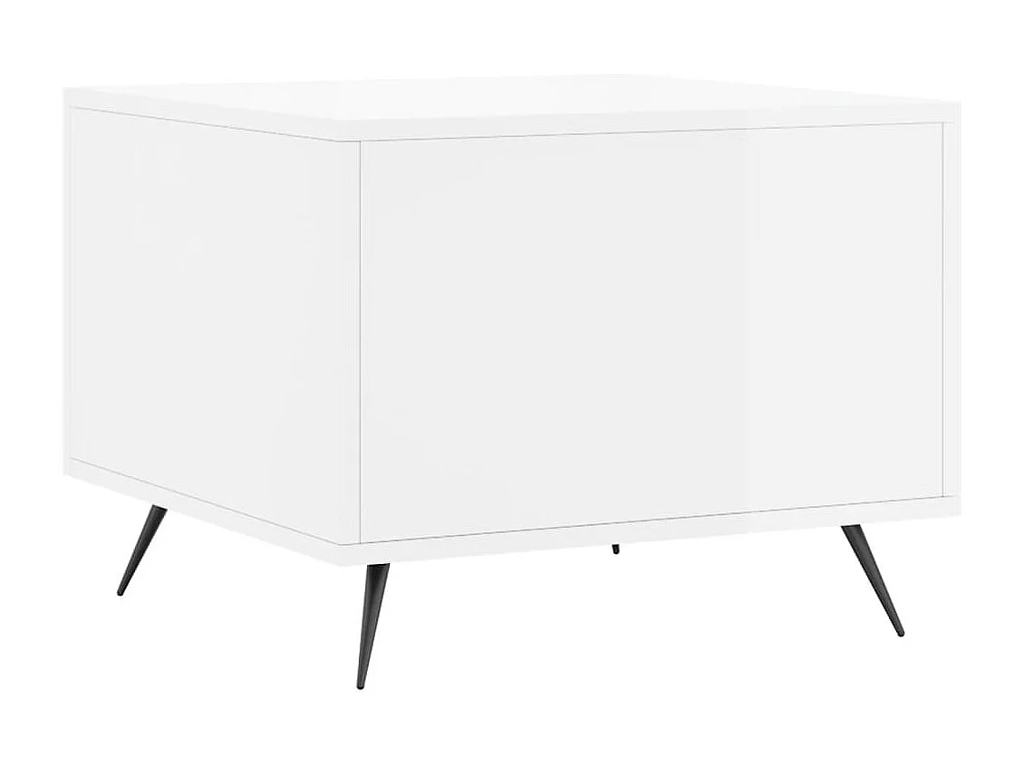 Mesa de centro | Mesa de apoio 50x50x40 cm madeira processada branco brilhante