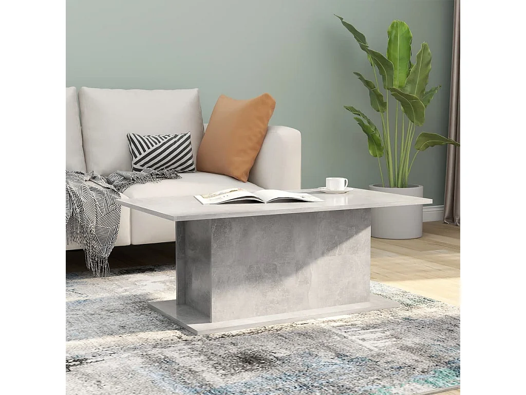 Couchtisch-Sofatisch-Beistelltische Betongrau 102x55,5x40 cm Holzwerkstoff SHL29054