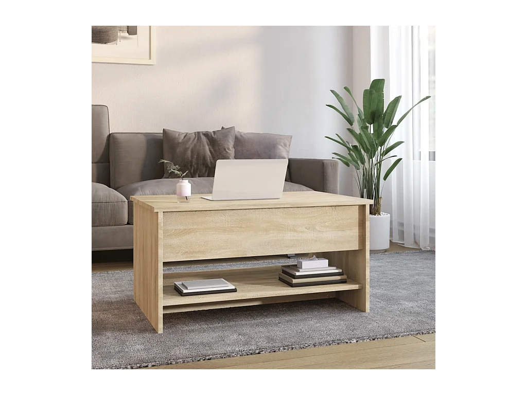 Mesa de centro | Mesa auxiliar de madera maciza de pino blanco 100x50x35 cm SHL2355