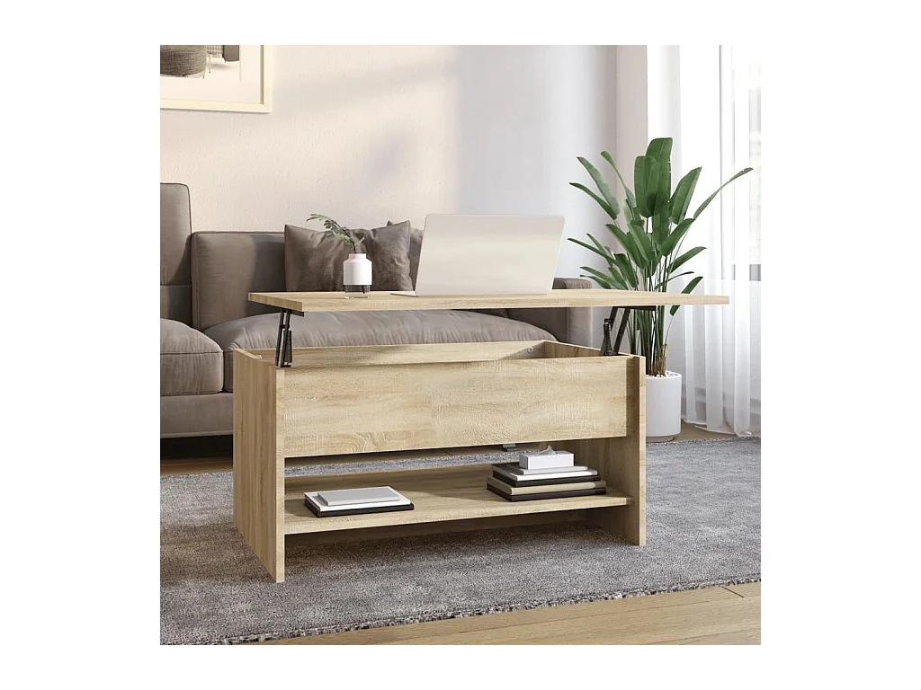 Mesa de centro | Mesa auxiliar de madera maciza de pino blanco 100x50x35 cm SHL2355