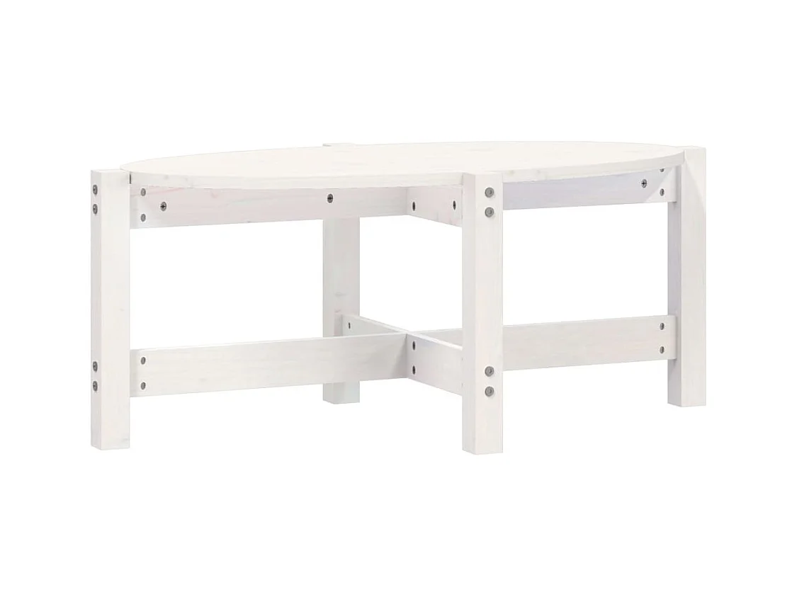 Table basse salon-Table d'appoint Blanc 87x48x35 cm Bois massif de pin SHL96689