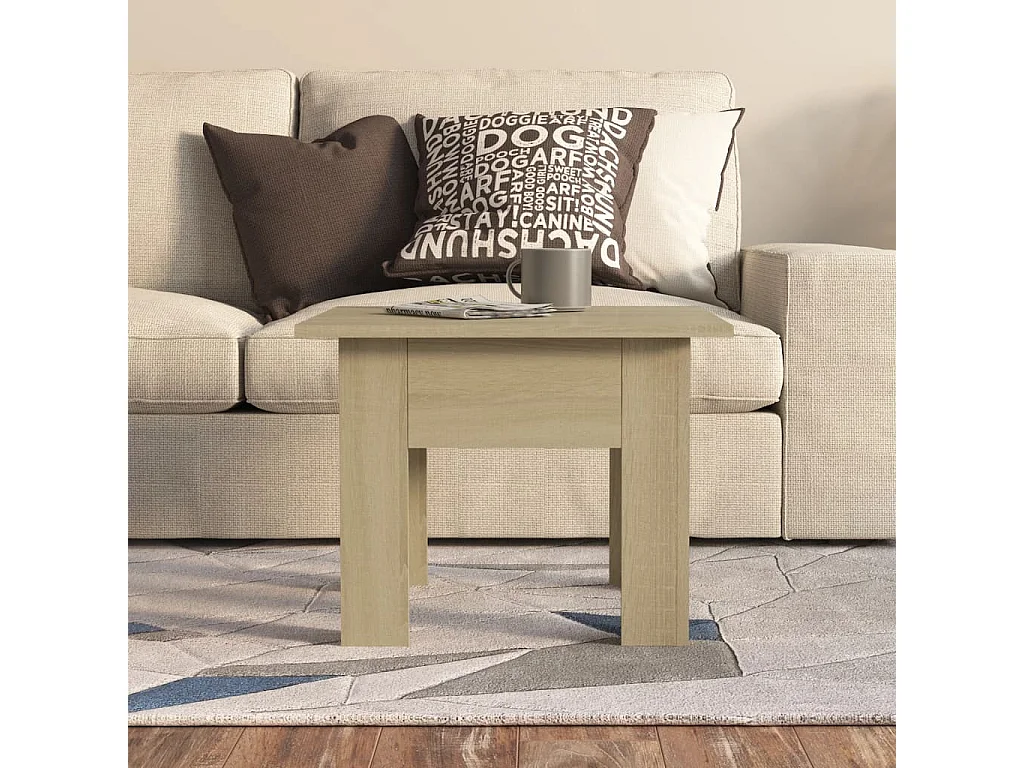 Table basse salon-Table d'appoint chêne sonoma 55x55x42 cm bois d'ingénierie SHL59214