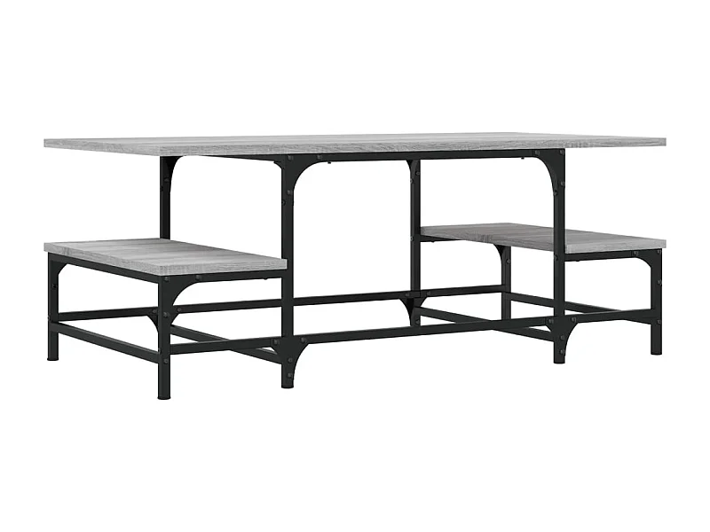 Mesa de centro-Mesa auxiliar con patas de metal roble Sonoma 50x50x40 cm SHL2589