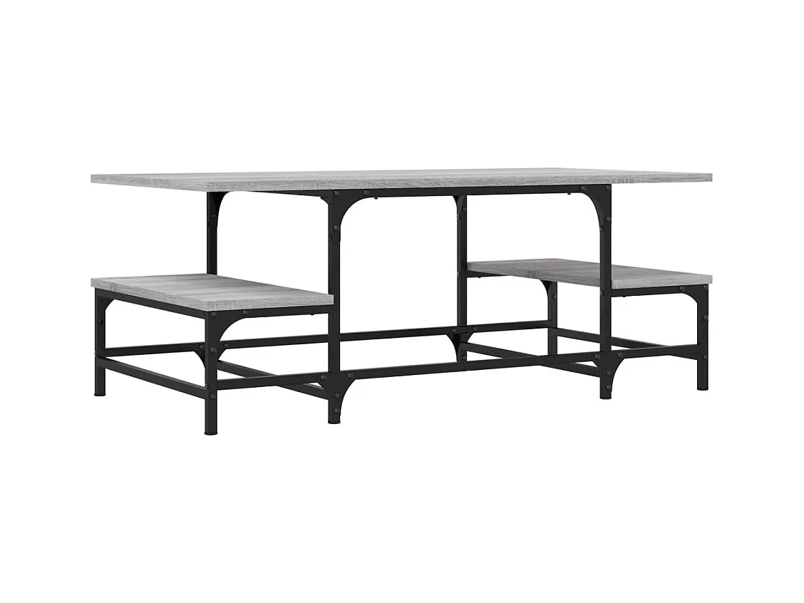 Mesa de centro-Mesa auxiliar con patas de metal roble Sonoma 50x50x40 cm SHL2589