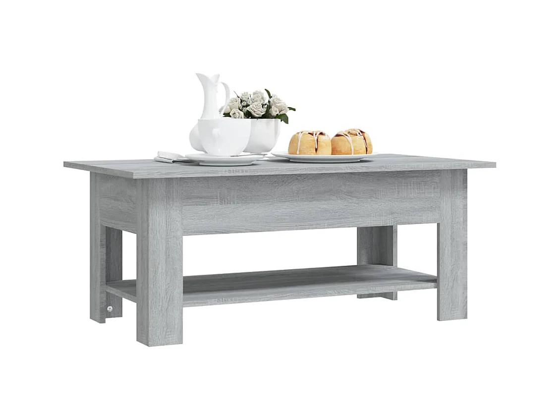 Mesa de centro | Mesa auxiliar madera contrachapada blanco 90x50x36,5 cm SHL2101