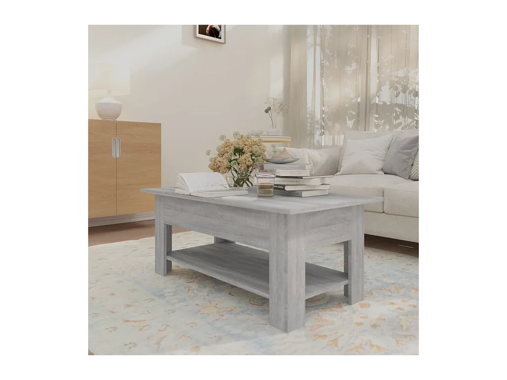 Mesa de centro | Mesa auxiliar madera contrachapada blanco 90x50x36,5 cm SHL2101