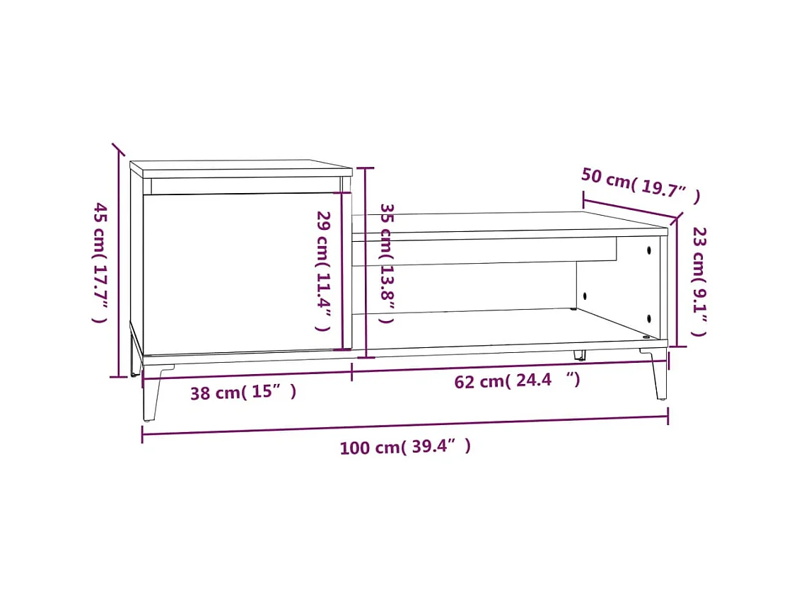 Mesa de centro | Mesa auxiliar madera de ingeniería blanca 50x50x40 cm SHL3188