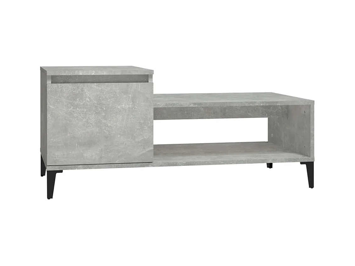 Table basse salon-Table d'appoint Gris béton 100x50x45 cm Bois d'ingénierie SHL85801
