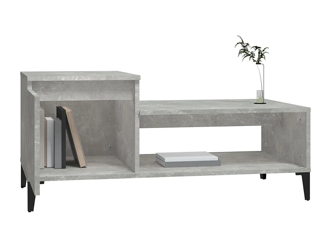 Couchtisch-Wohnzimmertisch-Beistelltische Betongrau 100x50x45 cm Holzwerkstoff SHL9878