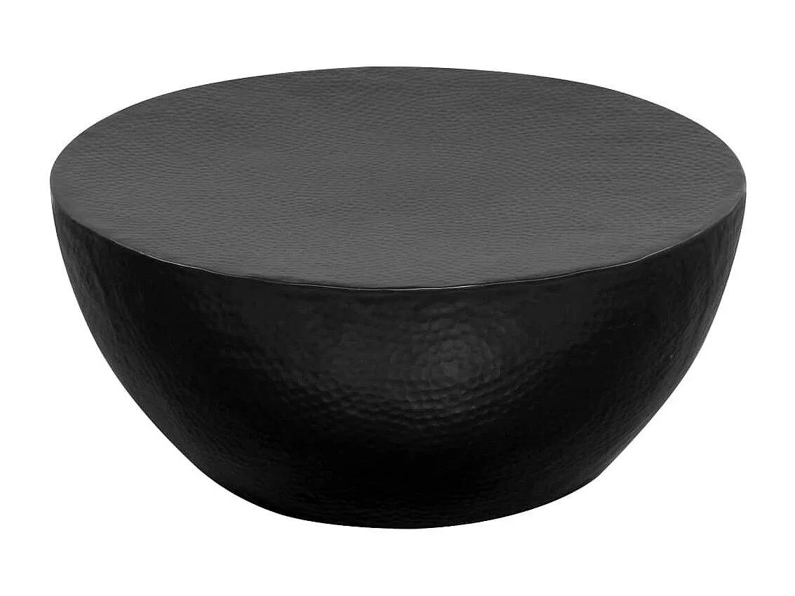 Tavolino da Salotto-Tavolino da Caffè Laterale in Alluminio Martellato 70x30 cm Nero SHL68067