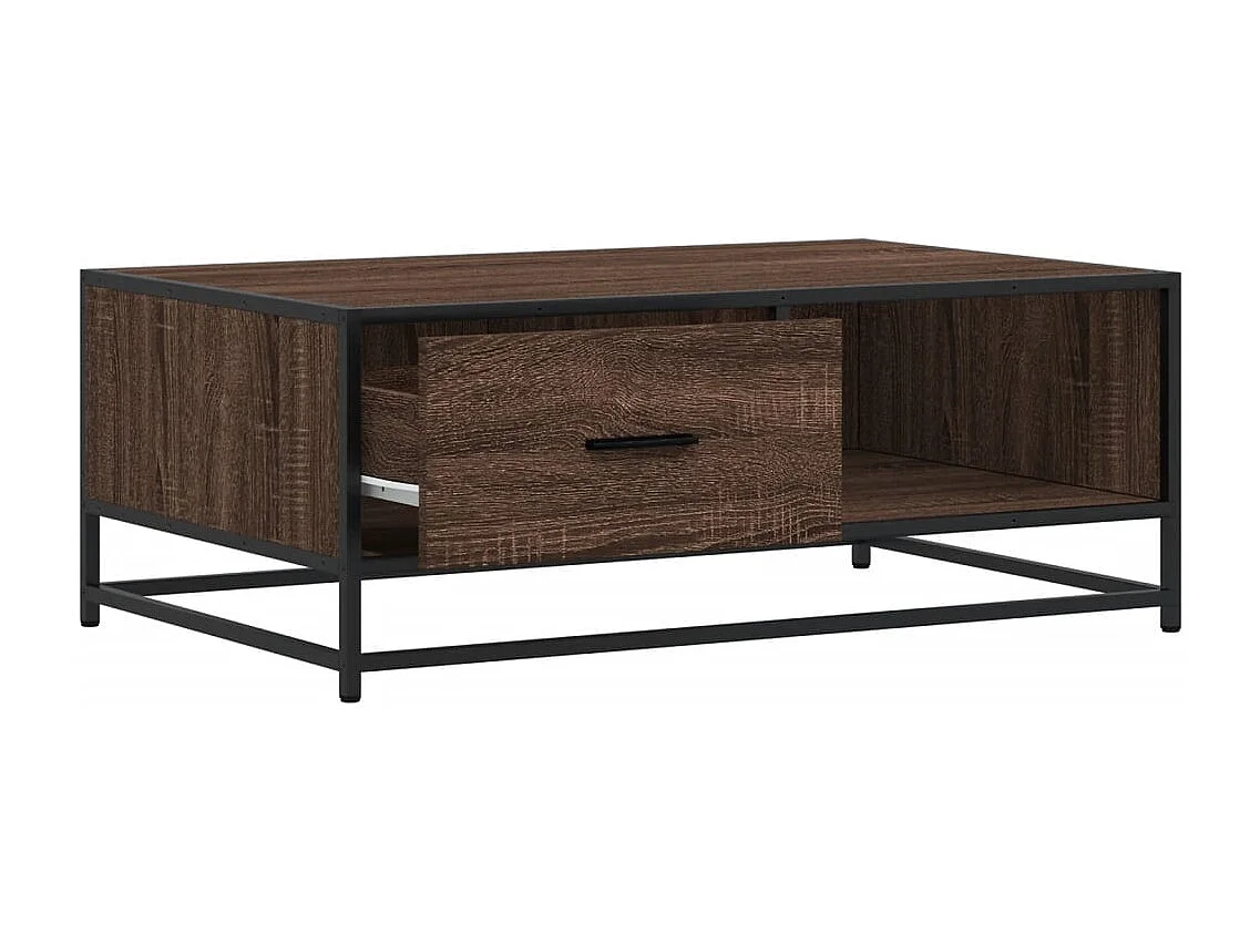 Mesa de centro | Mesa de apoio 90x57x35 cm deriv. madeira/metal carvalho castanho