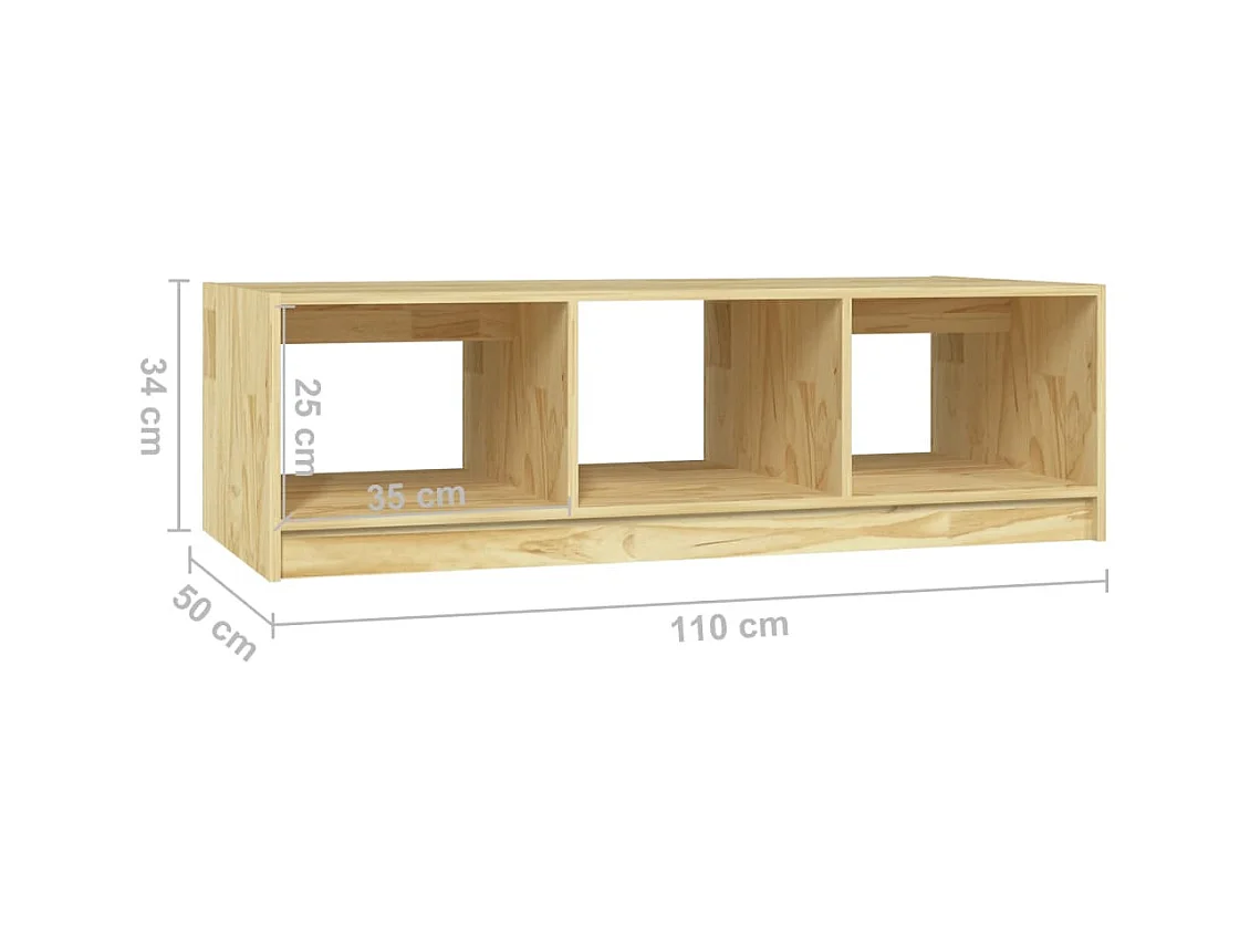 Mesa de centro | Mesa auxiliar de madera maciza de pino gris 50x50x45 cm SHL3550