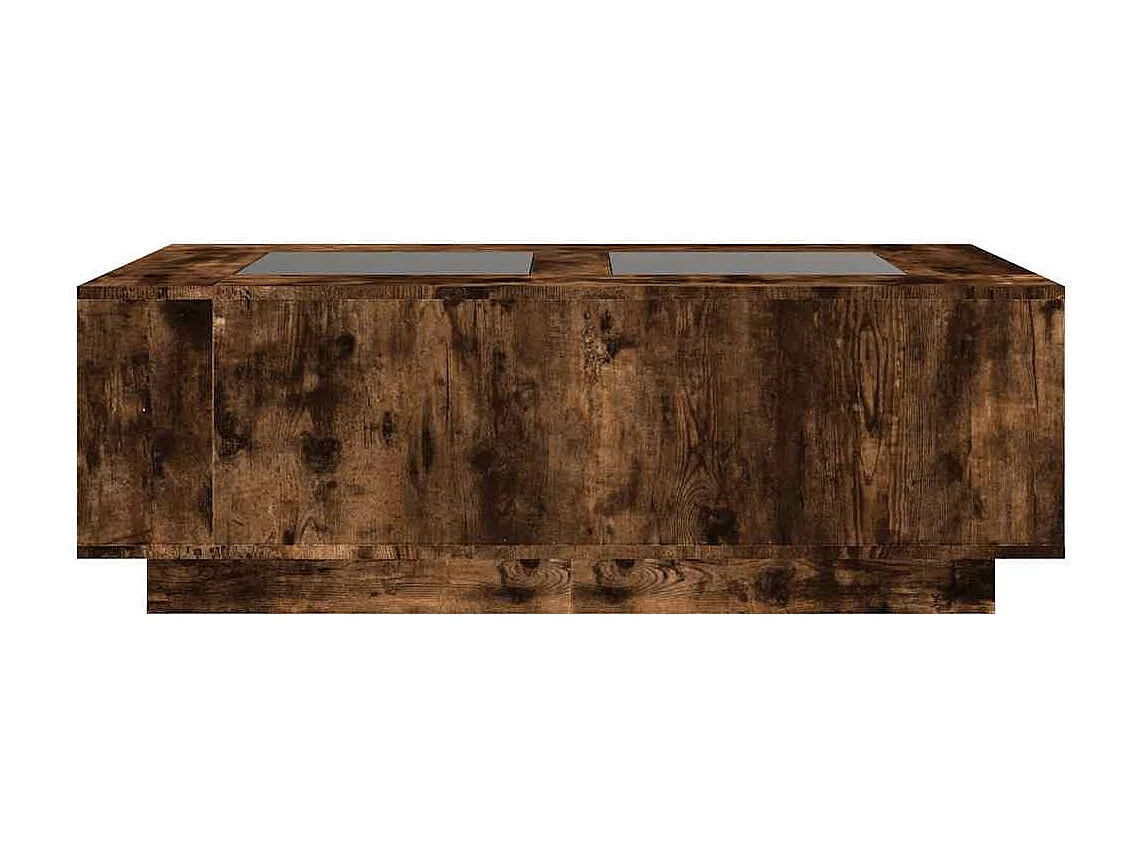 Table basse salon-Table d'appoint avec LED infini chêne fumé 116x69x40 cm SHL32033