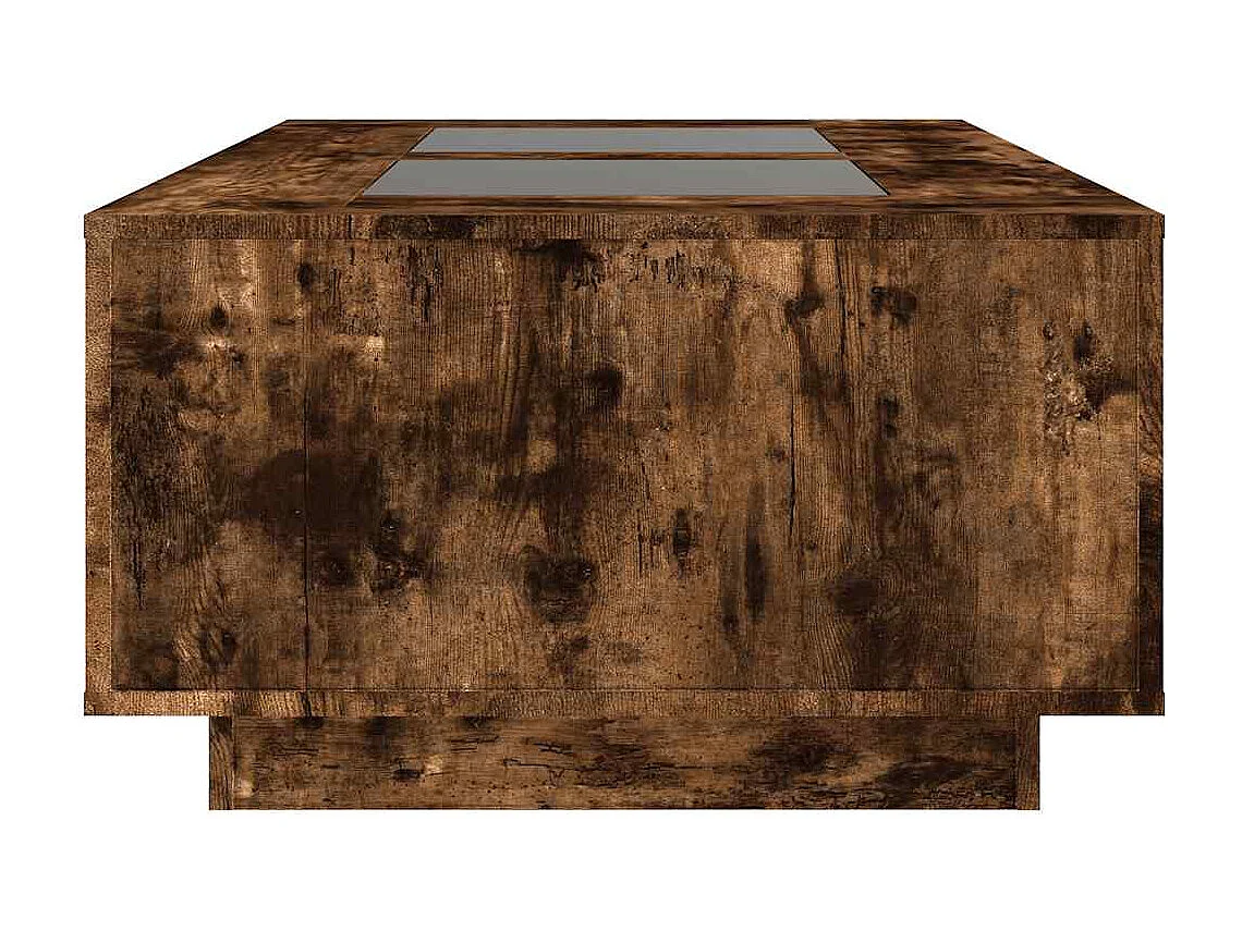 Table basse salon-Table d'appoint avec LED infini chêne fumé 116x69x40 cm SHL32033