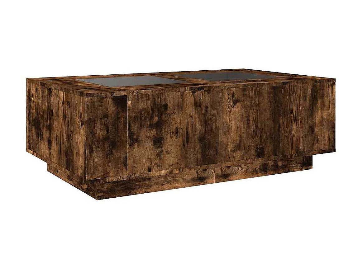 Table basse salon-Table d'appoint avec LED infini chêne fumé 116x69x40 cm SHL32033