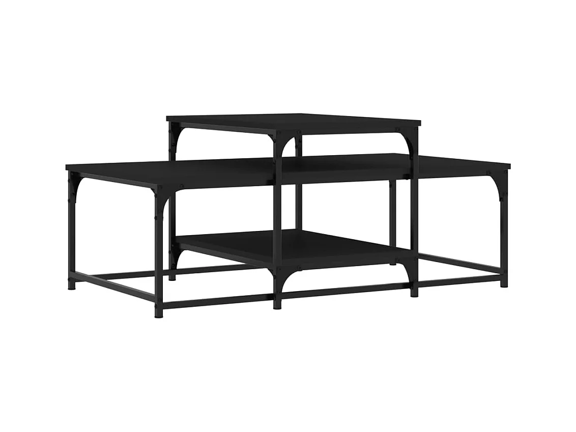 Table basse salon-Table d'appoint noir 102x60x45 cm bois d'ingénierie SHL60980