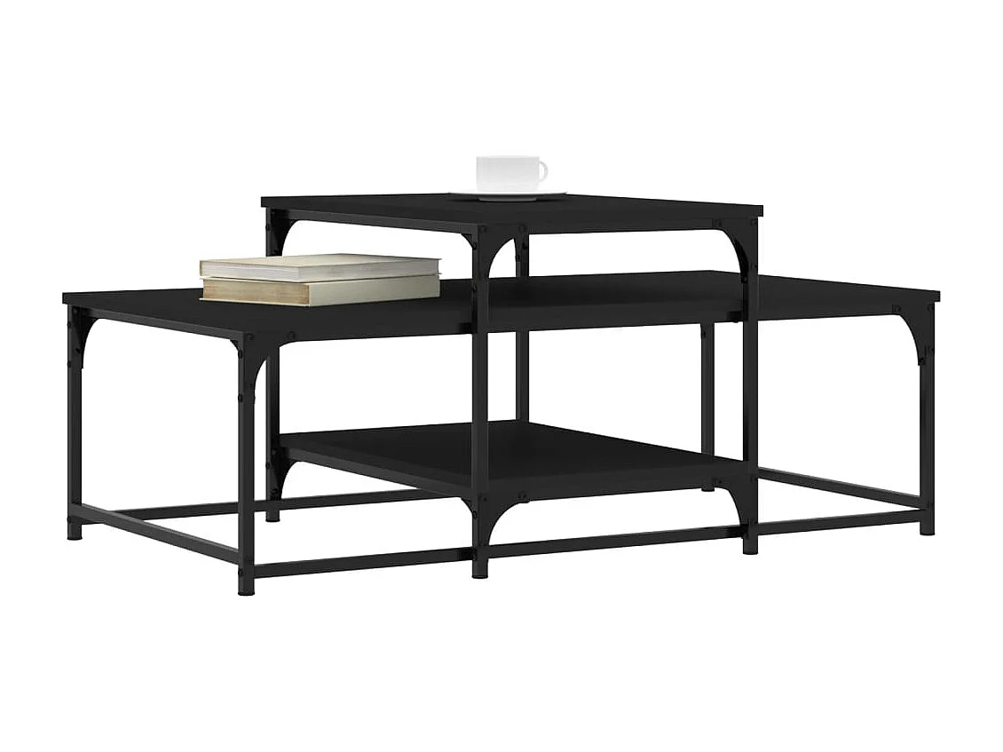 Table basse salon-Table d'appoint noir 102x60x45 cm bois d'ingénierie SHL60980