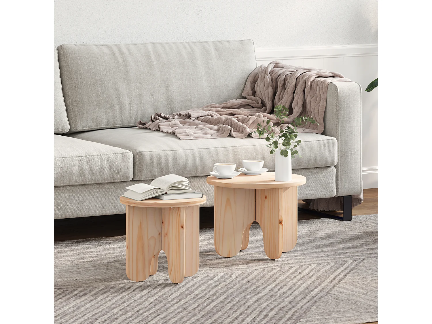 Ensemble de tables basses 2 pièces Naturel 39,5x39,5x30 cm SHL82087