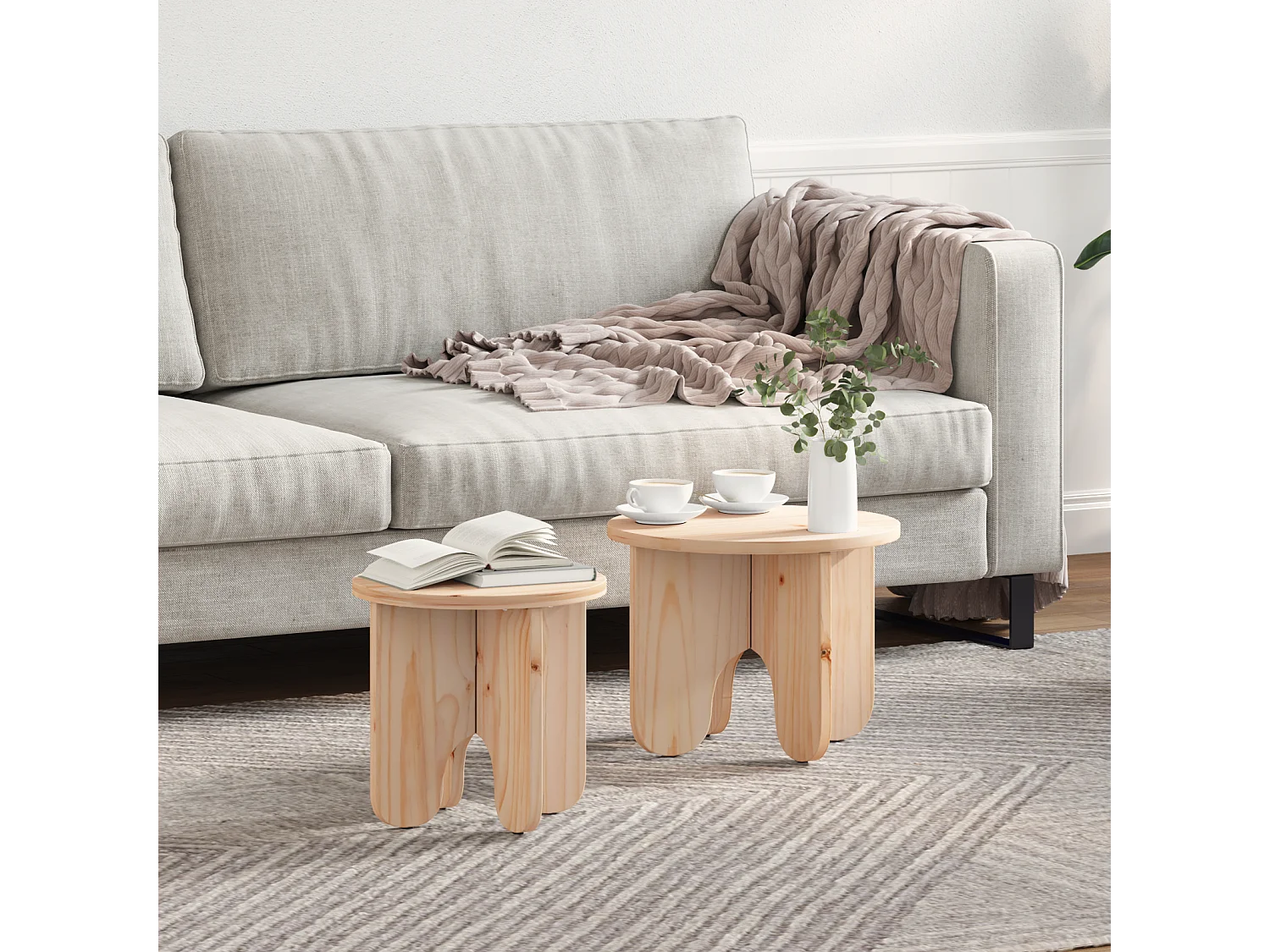 Ensemble de tables basses 2 pièces Naturel 39,5x39,5x30 cm SHL82087