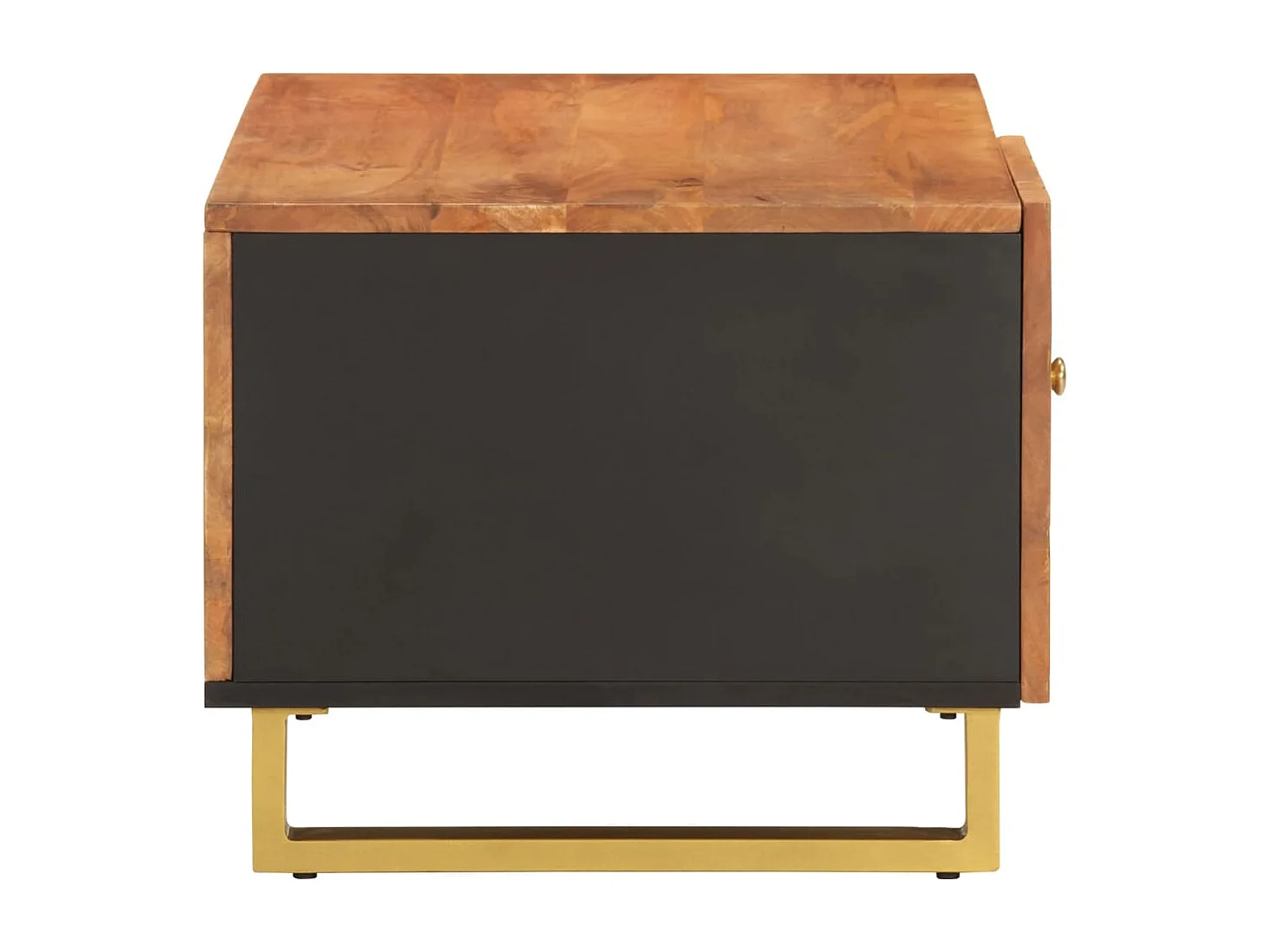 Table basse salon-Table d'appoint marron et noir 80x50x40 cm bois de massif manguier SHL20158