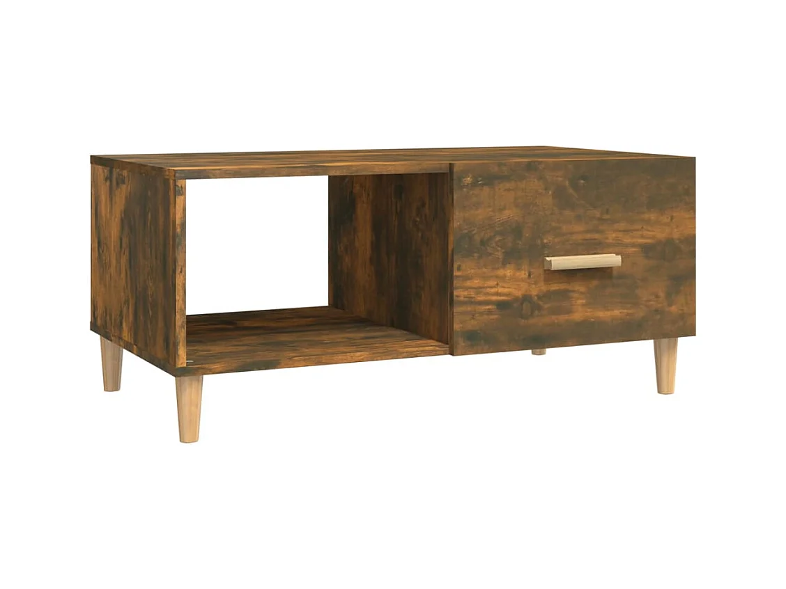 Table basse salon-Table d'appoint chêne fumé 89,5x50x40 cm bois d'ingénierie SHL80999