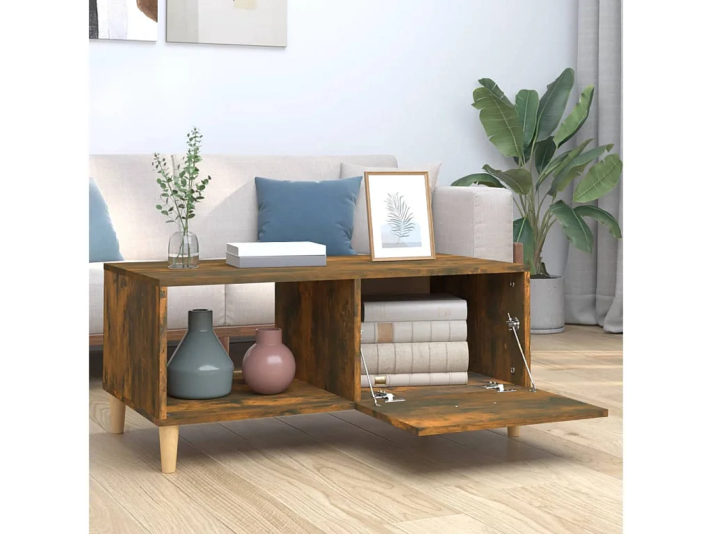 Couchtisch-Sofatisch-Beistelltische Räuchereiche 89,5x50x40 cm Holzwerkstoff SHL59087