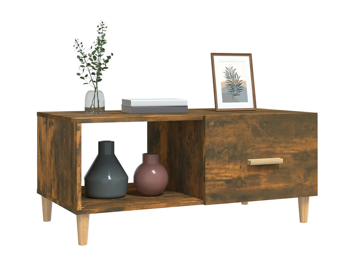 Couchtisch-Sofatisch-Beistelltische Räuchereiche 89,5x50x40 cm Holzwerkstoff SHL59087