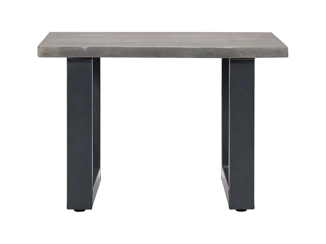 Table basse salon-Table d'appoint avec bord naturel Gris 60x60x40 cm Bois d'acacia SHL78006