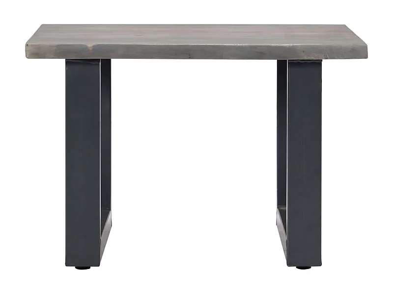 Table basse salon-Table d'appoint avec bord naturel Gris 60x60x40 cm Bois d'acacia SHL78006