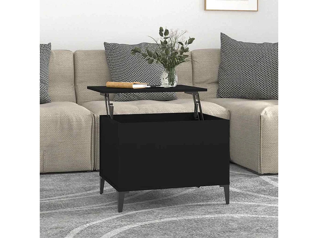Table basse salon-Table d'appoint Noir 60x44,5x45 cm Bois d'ingénierie SHL69343