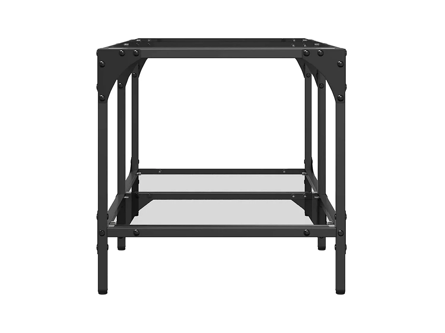 Table basse salon-Table d'appoint-dessus en verre transparent 78,5x40x40cm acier SHL4855