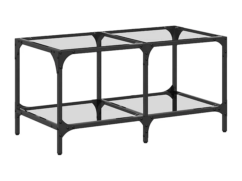 Table basse salon-Table d'appoint-dessus en verre transparent 78,5x40x40cm acier SHL4855