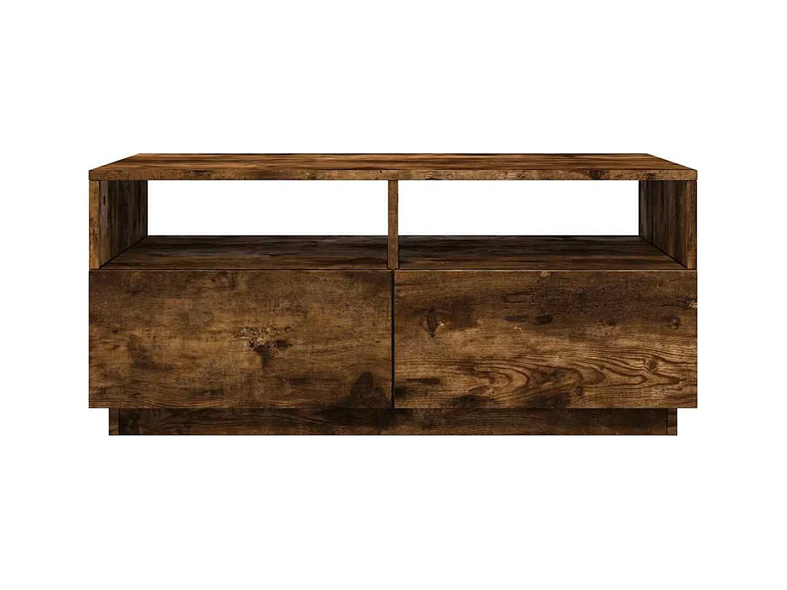 Mesa de centro-Mesa auxiliar de madera maciza de mango rugosa y acero 110 cm SHL408910