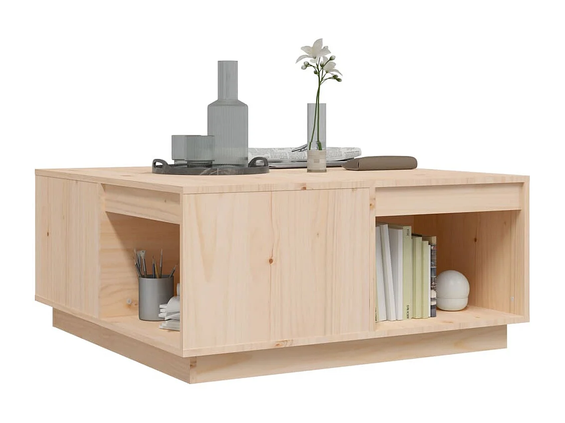 Table basse salon-Table d'appoint 80x81x36,5 cm Bois massif de pin SHL22173