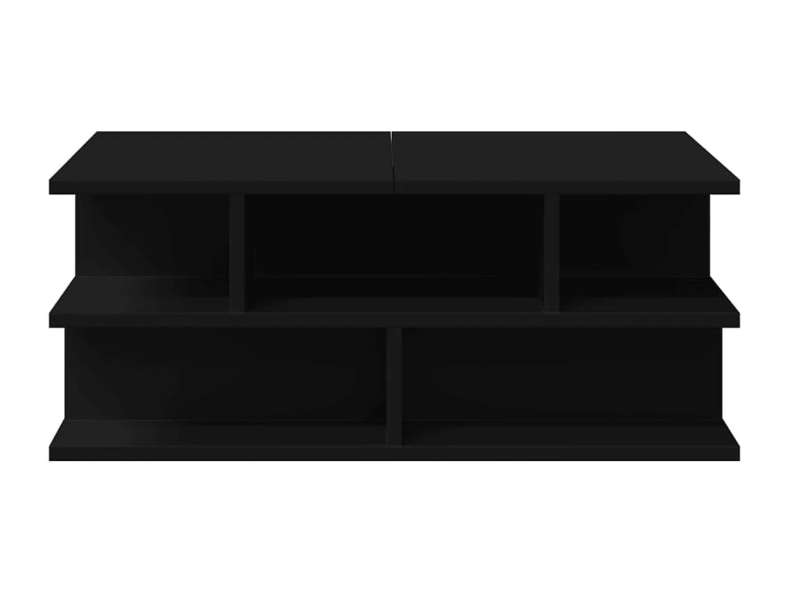 Mesa de centro-Mesa auxiliar de madera maciza de pino negro 110x50x40 cm SHL4395