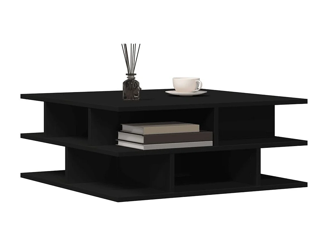 Table basse salon-Table d'appoint noir 70x70x29 cm bois d'ingénierie SHL14700