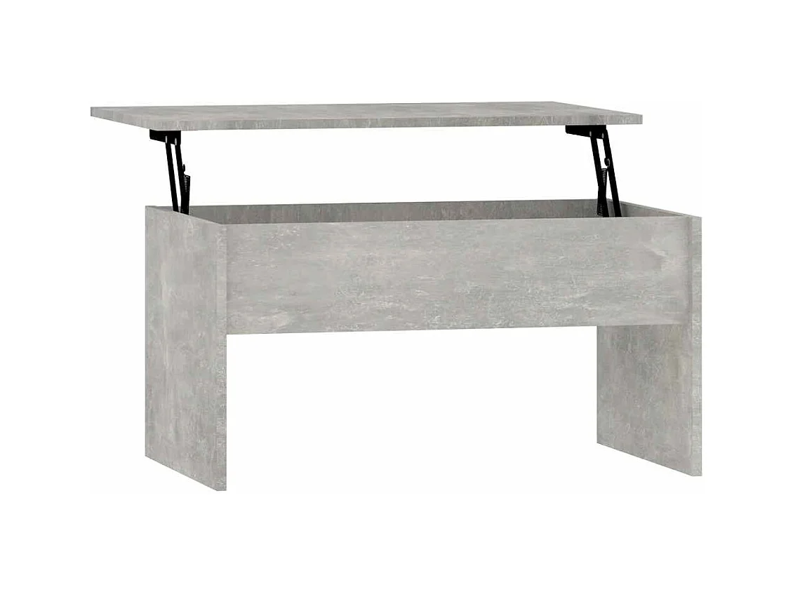 Mesa de centro | Mesa de apoio 80x50.5x41.5cm madeira processada cinza cimento