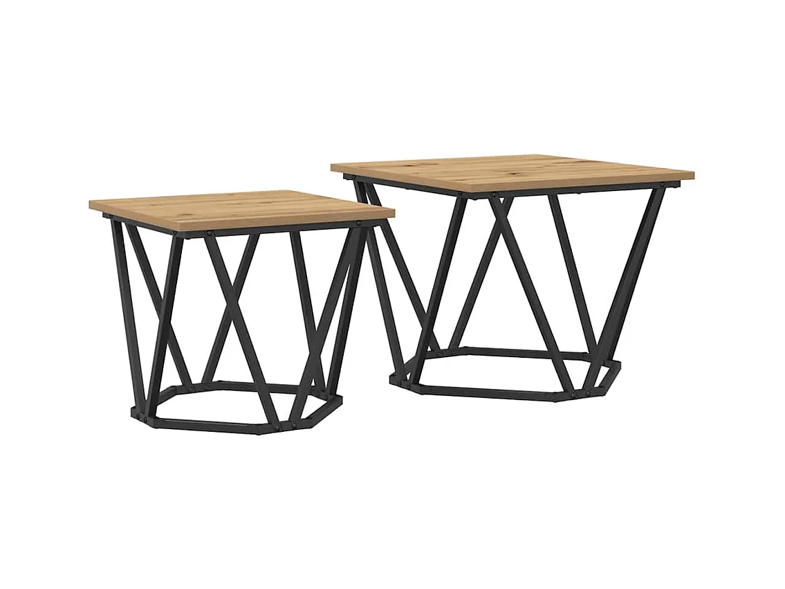 Tables basses salon-Tables d'appoint 2 pcs en bois d'ingénierie chêne artisan SHL85677