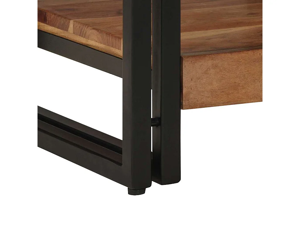 Mesa de centro | Mesa auxiliar | Mesita de centro MDF y hierro marrón claro y negro 90x45x45 cm SHL4582