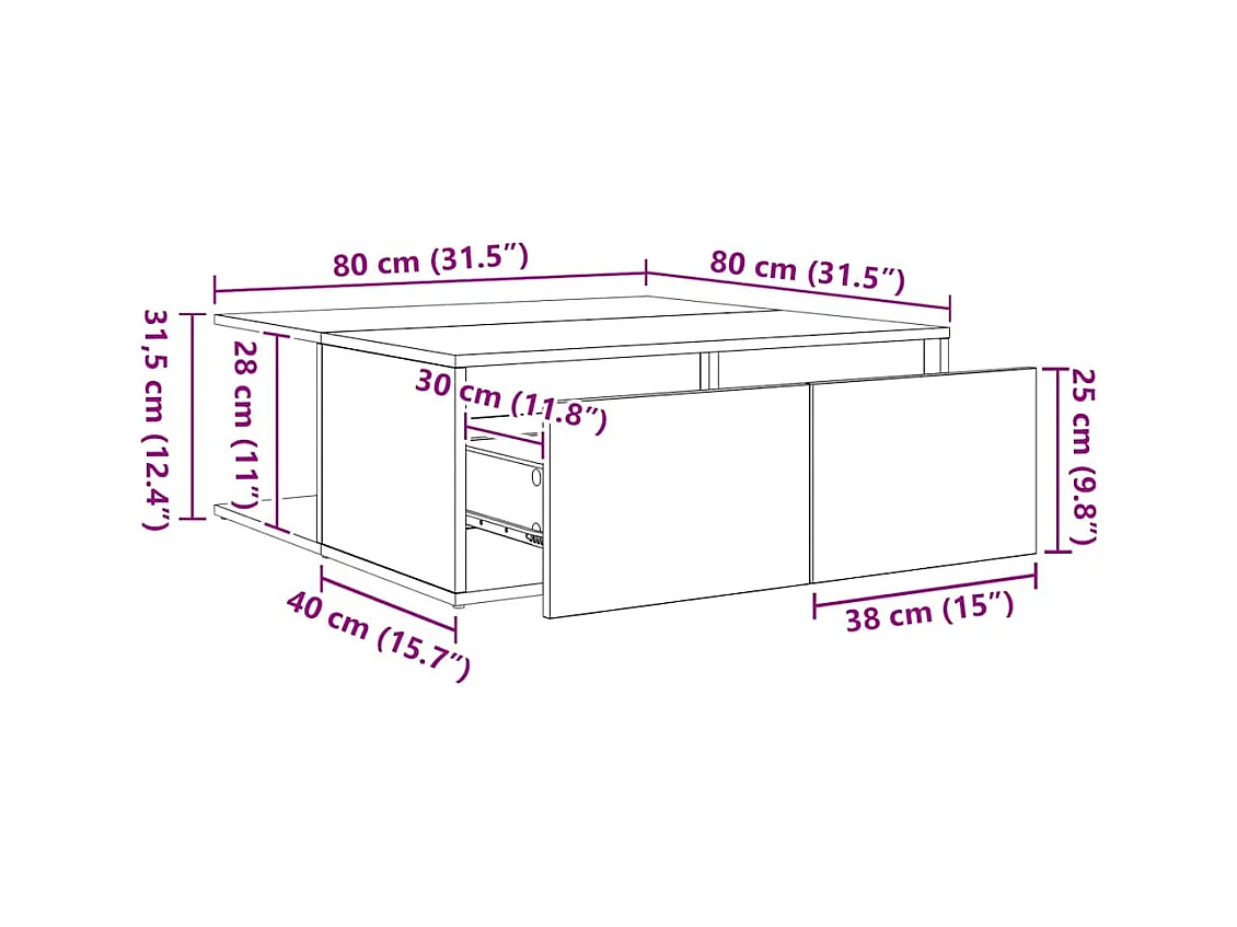 Mesas de centro | Mesas auxiliares 2 uds madera de ingeniería negro 50x50x40 cm SHL2086