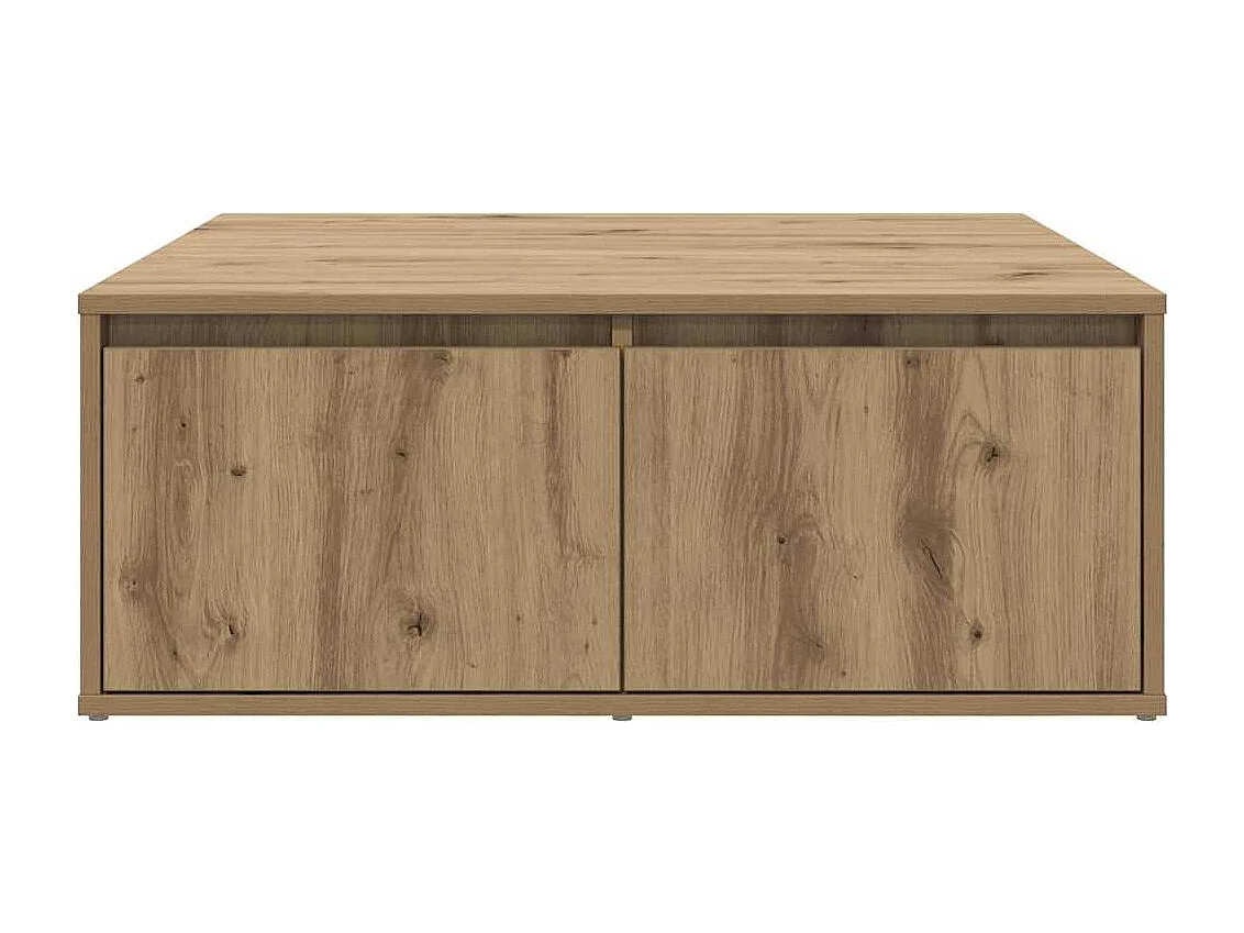 Salontafel | Woonkamertafel | Koffietafel artisanaal eikenkleurig 80 x 80 x 31 cm Bewerkt hout