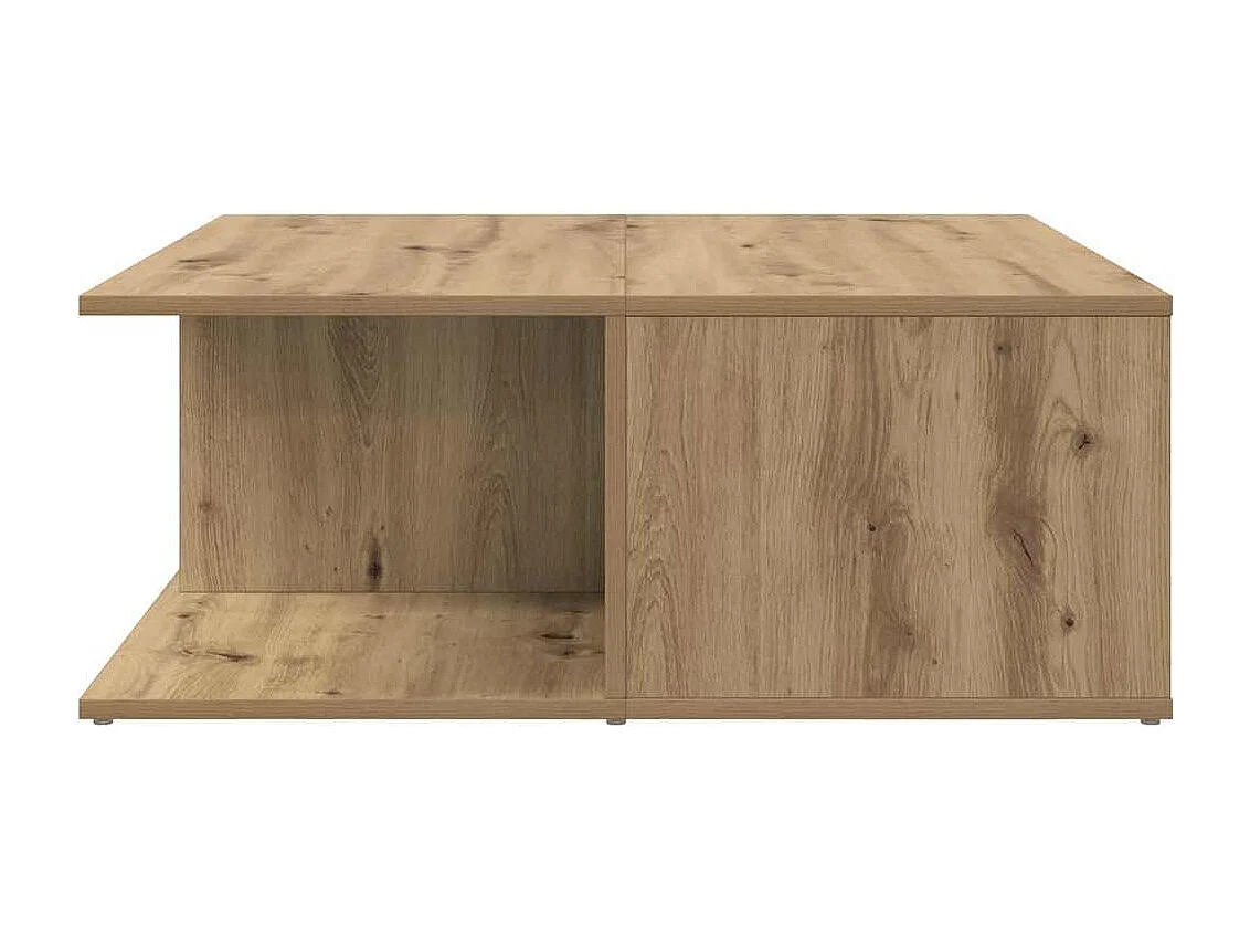 Salontafel | Woonkamertafel | Koffietafel artisanaal eikenkleurig 80 x 80 x 31 cm Bewerkt hout