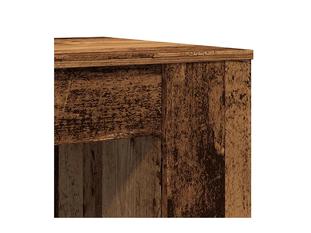 Mesa de centro-Mesa auxiliar madera maciza reciclada y acero Ø50x35 cm SHL389