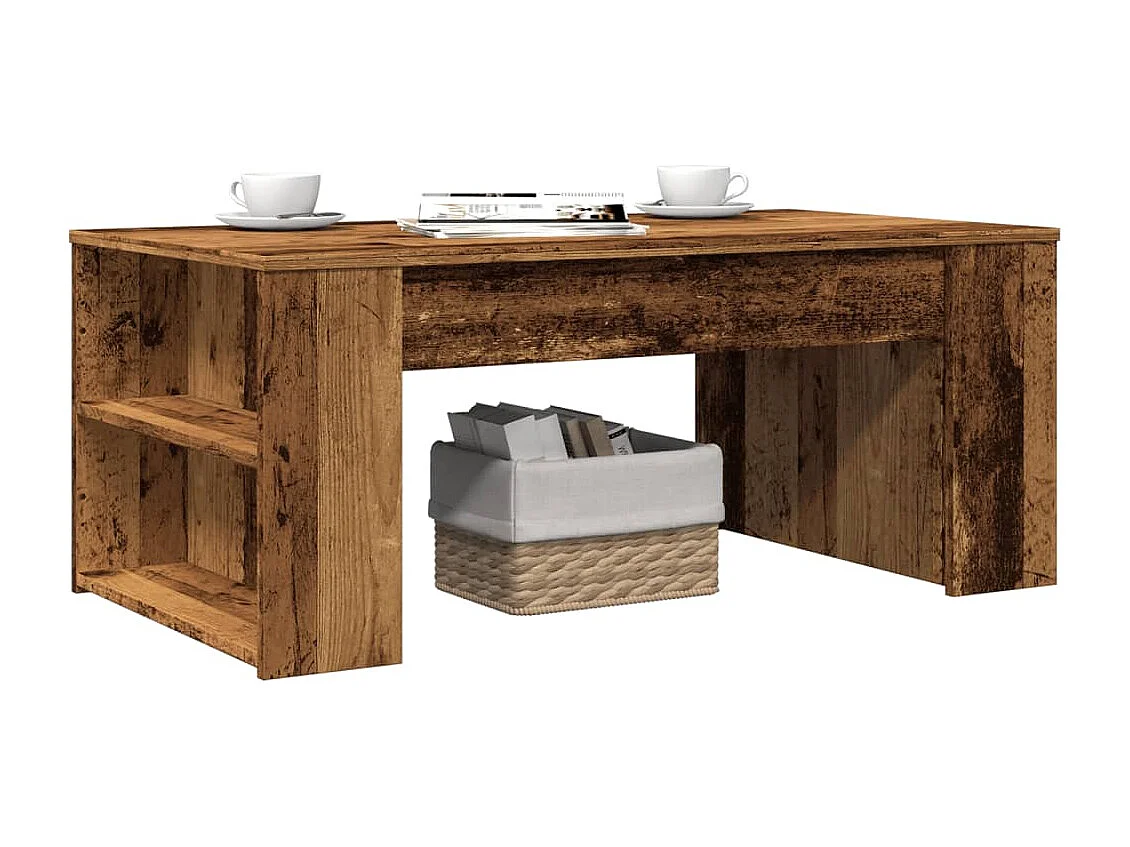 Couchtisch-Wohnzimmertisch-Beistelltische Altholz-Optik 102x55x42 cm Holzwerkstoff SHL51381
