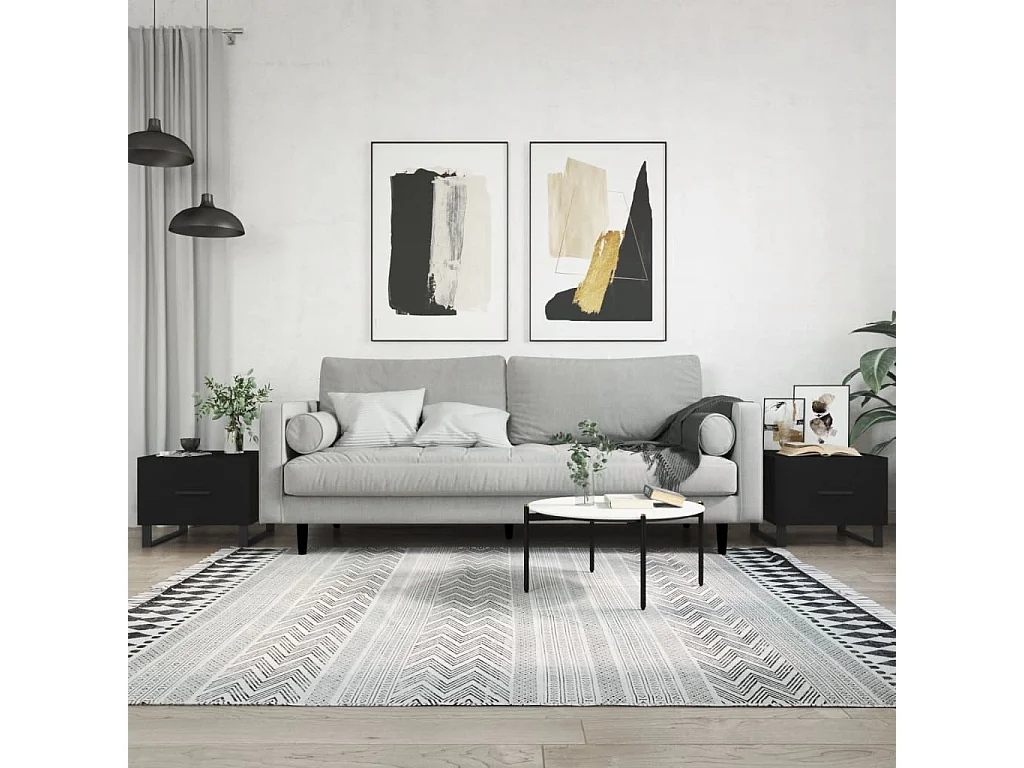 Tavolini da Salotto-Tavolino da Caffè 2 pz Neri 50x50x40 cm in Legno Multistrato SHL10615