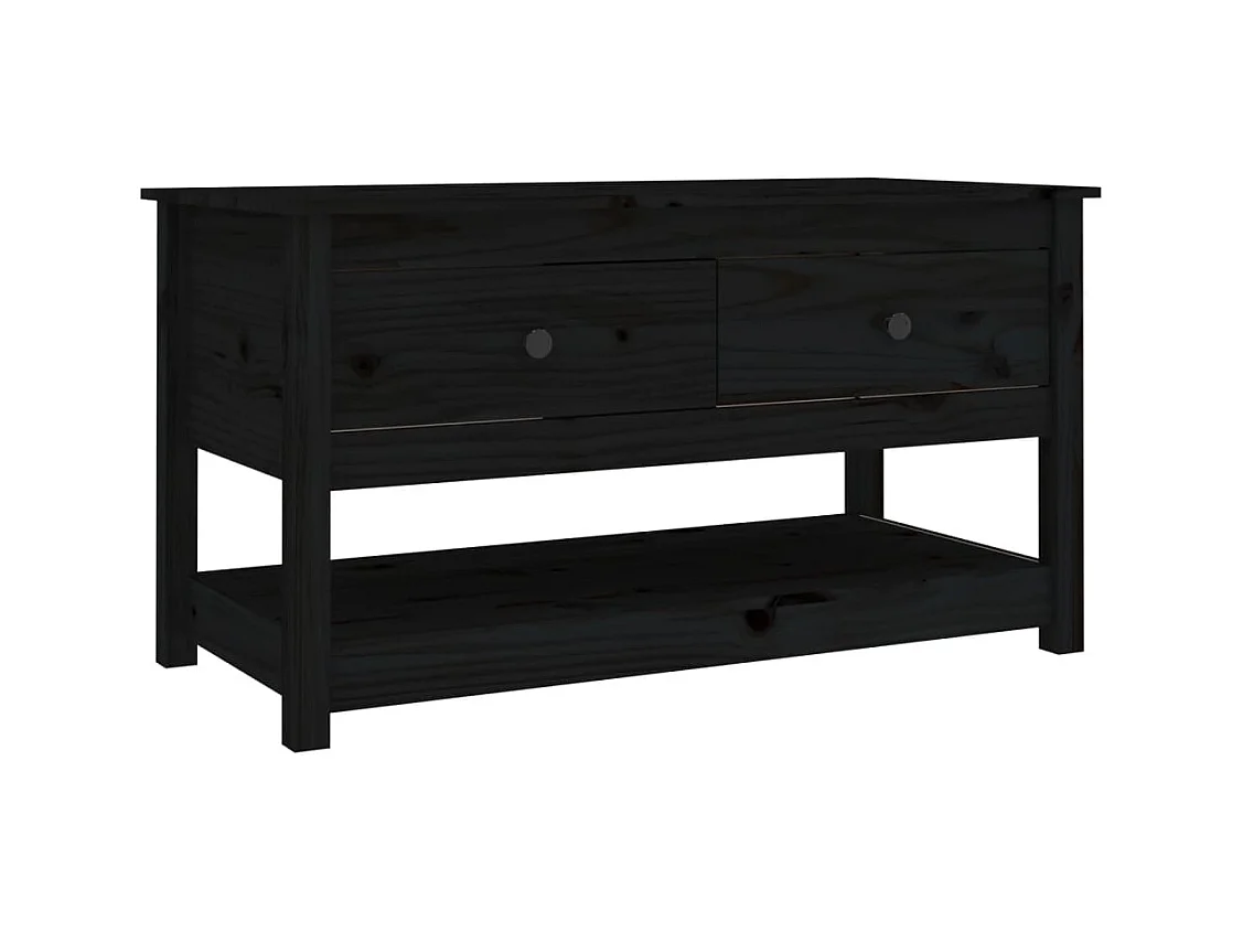 Table basse salon-Table d'appoint Noir 102x49x55 cm Bois massif de pin SHL84581