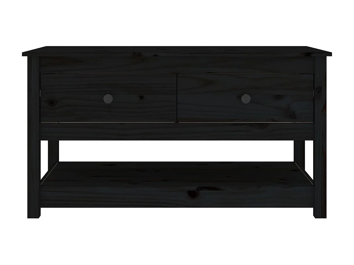 Couchtisch-Wohnzimmertisch-Beistelltische Schwarz 102x49x55 cm Massivholz Kiefer SHL82806