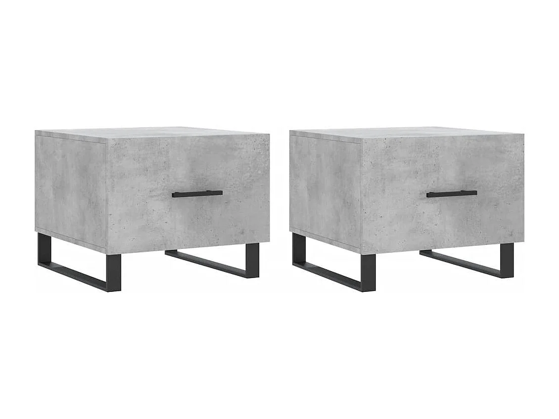 Couchtisch 2er Set-Sofatisch-Beistelltische Betongrau 50x50x40 cm Holzwerkstoff SHL17362