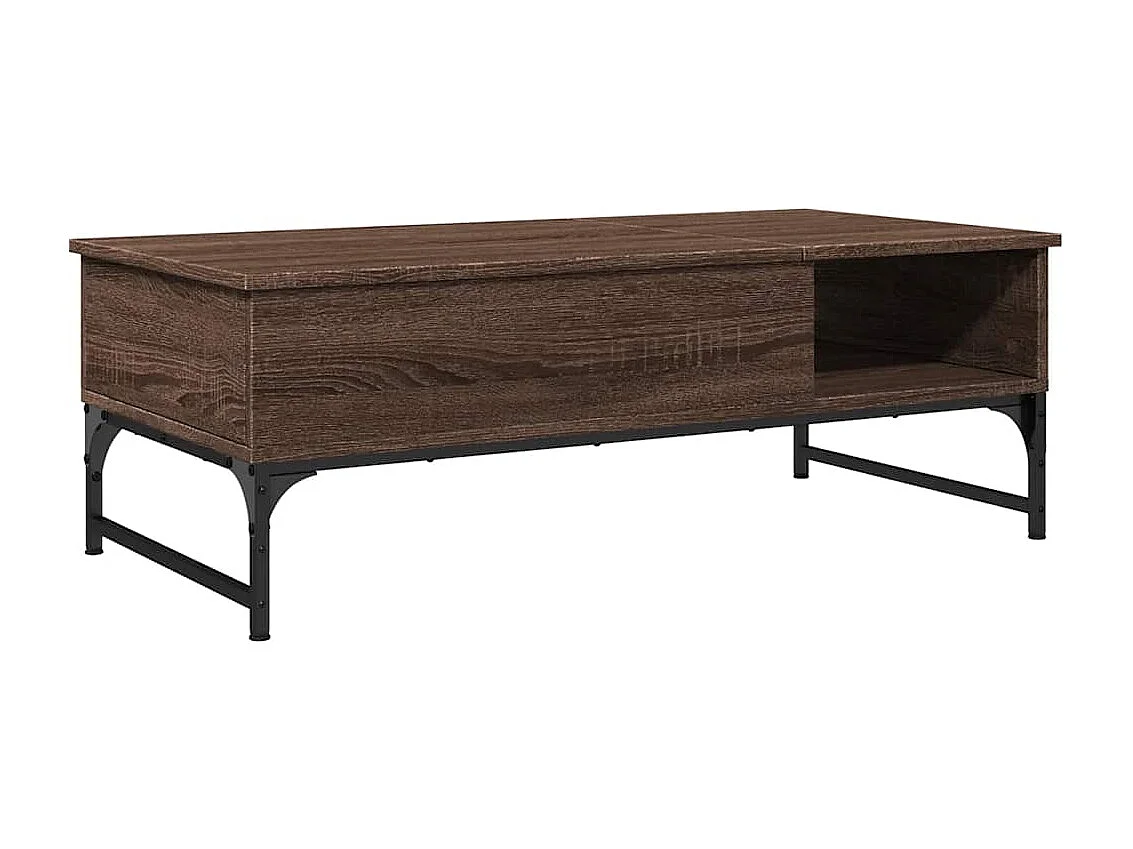 Mesa de centro-Mesa auxiliar de MDF marrón oscuro 60x60x35 cm SHL2678